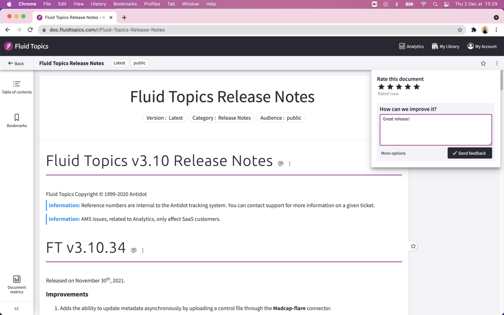 screenshot of Fluid Topics
